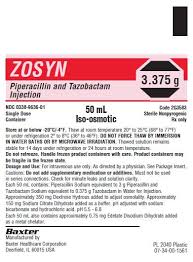 These Highlights Do Not Include All The Information Needed To Use Zosyn  Safely And Effectively. See Full Prescribing Information For Zosyn. Zosyn® ( Piperacillin And Tazobactam) Injection, For Intravenous Use Initial U.S.  Approval: