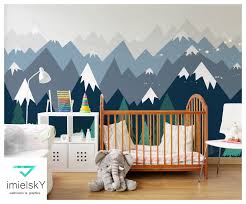 Time to start looking at wallpaper. Children S Bedroom Child Decor Decals Stickers Vinyl Art Stag Mountains Custom Name Wall Sticker Kids Nursery Scandinavian Boys Decal Home Garden