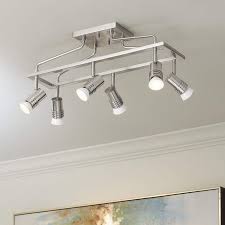 Pro Track Sven 6 Light Brushed Nickel Cage Track Fixture 71g45 Lamps Plus In 2021 Track Lighting Kitchen Modern Track Lighting Kitchen Modern Track Lighting