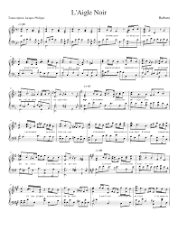 Pour la grande finale, kendji girac et son coach mika reprennent en duo «l'aigle noir» de barbara. Barbara L Aigle Noir Transcription Pour Piano Sheet Music For Piano Solo Musescore Com