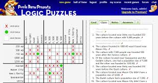 I've been doing them for years, mostly on my phone, sometimes in books. Logic Puzzles Portfolio Categories Puzzle Baron