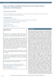 Always there home care of western wisconsin llc. Pdf Roles And Responsibilities Of The Home Care Liaison Nurse A Review Of The Literature