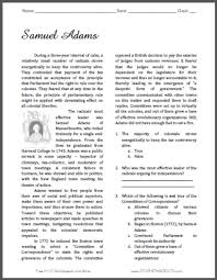 Samuel Adams Reading With Questions For High School American History Free To Prin In 2020 High School American History Social Studies Worksheets History Lesson Plans