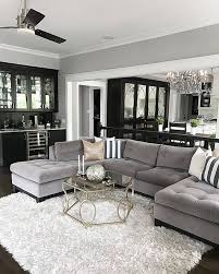 Interesting Grey Sectional Living Room Ideas Grey Tufted Letter U Sofa Glass Table White Fur R Living Room Grey Small Living Room Decor Velvet Sofa Living Room