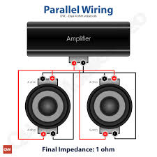 2 ohm, 4 ohm and 1 ohm impedance's will make the same amplifier put out different amounts of power and can greatly affect the way your car stereo system sounds and if we had two subwoofers, we would need each subwoofer to be a single voice coil 4 ohm wired in parallel to the amplifier. Subwoofer Wiring Wizard