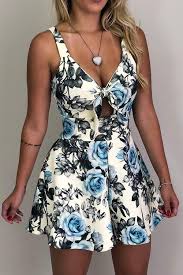 Print Knot Slip Romper Casual Dresses For Women Casual Rompers Casual Dress