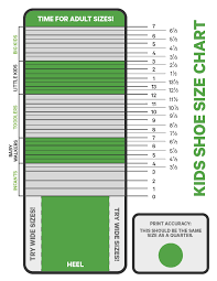 Childrens Shoe Chart Foot Measurement Chart For Toddlers Boy