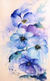 Pansy Blues By Bette Orr Flower Painting Watercolor Flowers Paintings Watercolor Art