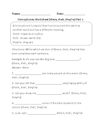 Their Their They Re Homophones Worksheet Homophones Homophones Worksheets Worksheets