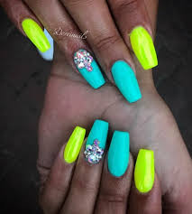 Pretty Color Combo With Images Neon Nails Green Nails Nail