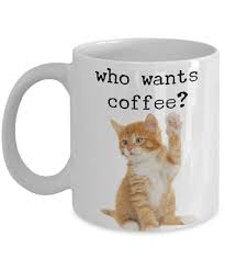 Cute Cat Mug Cat Gifts Who Wants Coffee Cat Coffee Etsy Cat Coffee Cat Mug Mugs