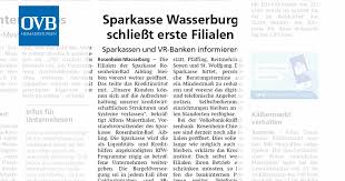 1 visitor has checked in at vr bank. Sparkasse Wasserburg Schliesst Erste Filialen Ovb Heimatzeitungen