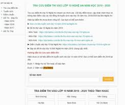 Cách tra cứu điểm chuẩn, điểm thi tuyển sinh lớp 10 vĩnh phúc 2020. HÆ°á»›ng Dáº«n Xem Ä'iá»ƒm Thi Vao Lá»›p 10 NÄƒm 2019 Nghá»‡ An Ä'ai Ptth Nghá»‡ An