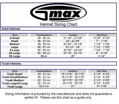 gmax motorcycle helmet size chart