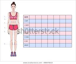 Measurement Chart Body Parameters Sport Diet Stock Vector