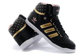 Black And Gold Adidas Sneakers Womens New Adidas Shoes High Tops 2015 New Adidas For Women High Top Shoes Black Gold Sapatos Atleticos Sapatos Modelos De Tenis