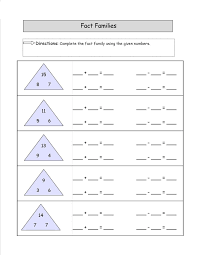 Fact Families Worksheets Printable Fact Family Worksheet Family Worksheet Triangle Worksheet
