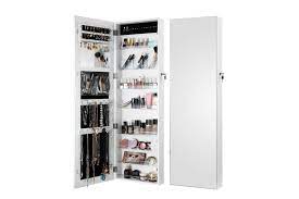 Maybe you would like to learn more about one of these? Wooden Lockable Mirror Jewellery Cabinet Door Wall Mounted Jewellery Organiser Armoire Matt Blatt
