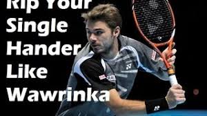 Arm is straight through the contact and left arm is released. Tennis One Handed Backhand Technique Hit Like Wawrinka Youtube