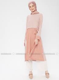 Loreen By Puane Terra Cotta Stripe Crew Neck Tunic Baju Atasan Wanita Pakaian Kasual Pakaian
