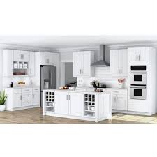 Black knobs and pulls give the bright white cabinets a pop of contrast. Hampton Bay Shaker Ready To Install 64x30x12 In Laundry Room Kit With Assembled Wall Kitchen Cabinets In Satin White Kkitldy64 Ssw The Home Depot