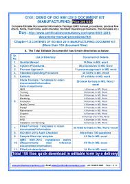 Iso 9001:2015 specifies requirements for a quality management system when an organization all the requirements of iso 9001:2015 are generic and are intended to be applicable to any organization, regardless of its type or size, or the products and services it provides. Demo Of Iso 9001 2015 Document Kit Manufacturing