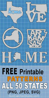 Kids will have fun learning about the united states for kids with these super cute state coloring pages. State Outlines Maps Stencils Patterns Clip Art All 50 States Patterns Monograms Stencils Diy Projects