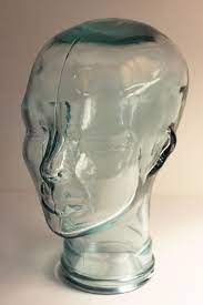 Large Green Tint Glass Head Form Mannequin Wig Hat Display Statue Home Decor Hat Display Statue Wig Hat
