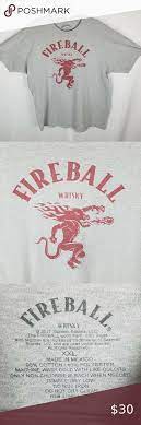 Fireball Whiskey Red Logo Graphic Grey Tshirt Xxl Red Logo Logo Graphic Gray Tshirt
