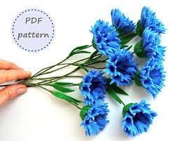 Corn Flower Faux Bluebottle Felt Flower Pattern Spring Etsy Felt Flower Bouquet Felt Flowers Patterns Felt Flowers
