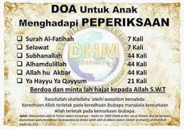 Doa ibu bapa untuk anak periksa. Doa Untuk Anak Menghadapi Peperiksaan