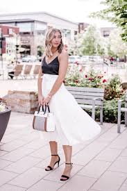 Black And White Pleated Skirt Outfit 4 Tips For Nailing A Neutral Summer Outfit With Images Dressy Summer Outfits White Midi Skirt Outfit Chic Summer Outfits
