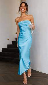 Miya Maxi Dress - Blue - Buy Women's Dresses - Billy J | Maxi dress, Maxi  dress blue, Strapless maxi dress