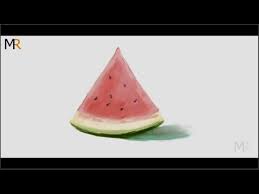 تعلم رسم البطيخ ديجيتال mr fine artist youtube watermelon fruit