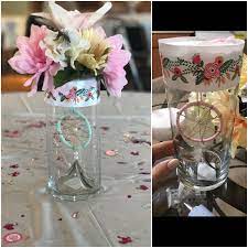 Diy Boho Baby Shower Centerpiece Made My Own Dream Catchers Using A Macrame Metal Ring And Wrappin Baby Girl Centerpieces Tribal Baby Shower Dreamcatcher Baby