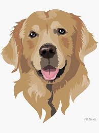 Largest collection of free vector art, vector images, vector graphic resources, clip art, illustrations, wallpaper background designs for all free downloads. Pegatina Golden Retriever De Alli Davis Dog Illustration Art Dog Design Art Golden Retriever Art