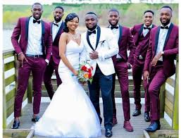 Black And Burgundy Groomsmen Suits White Black Mens Suits Burgundy Black Groomsmen Suit Best Wedding Suits Africa Blooms In 2020 Best Wedding Suits Wedding Suits Groom And Groomsmen Attire