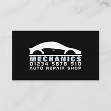 Black White Car Logo Auto Mechanic Business Card Zazzle Com Car Mechanic Car Logos White Car