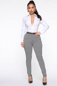 Black And White Casual Attire For Women No Grey Areas Straight Forward Skinny Pant Black White In 2020 Fashion Nova Outfits Classy Work Outfits Career Outfits