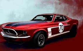 Wallpaper 730402 Ford Mustang Boss Red Sports Car Ford Mustang Boss 302