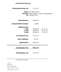 Bei dem kostenlosen muster handelt es sich um ein unverbindliches muster aus unserem magazin. Kautionsabrechnung Muster