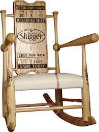 Original Custom Made Genuine Baseball Bat Rocking Chairs Supple Rockers Rocking Chair Baseball Furniture Baseball Room