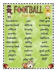 Free Football Word Bank With Two Writing Templates Perfect For Super Bowl Word Bank Writing Templates Football Speech