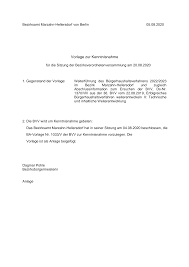 Die bvv wird um kenntnisnahme gebeten: 2