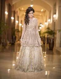 Pakistani Off White Short Frock With Lehenga For Wedding Brides Simple Bridal Dresses Pakistani Bridal Dresses Party Wear Dresses