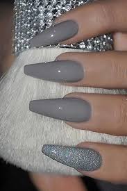 But, that doesn't mean you can't have it with shorter nails. Gray Coffin Nails Are Always Amazing Greynails Acrylic Nails Coffin Short Gray Nails Long Acrylic Nails