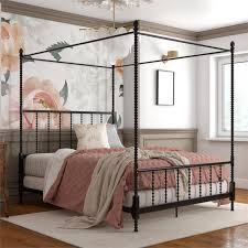 Thin black metal frame lets the bed match any room from boho chic to modern. Dhp Emerson Metal Canopy Bed In Full Size Frame In Black Walmart Com Walmart Com