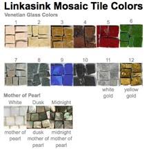 Linkasink Bathroom Sinks Mosaic Venetian Glass And Tumbled Marble Tile Sample Chart