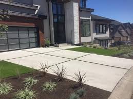 concrete driveway grass in middle side view concrete driveways modern driveway driveway design