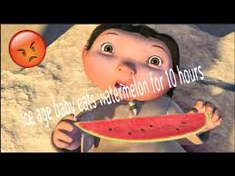 Ice Age Baby Eats Watermelon For 10 Hours Youtube
